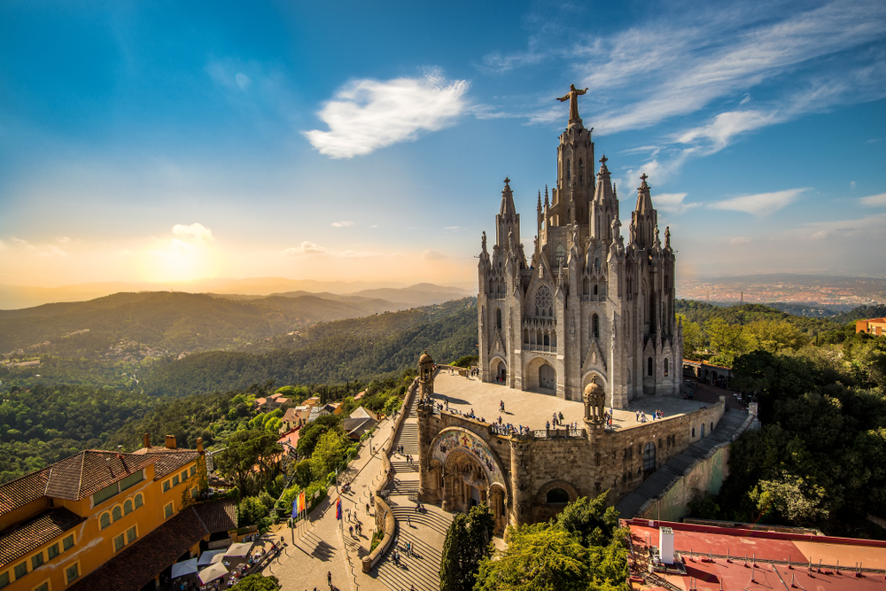 Szczyt Tibidabo w Barcelonie