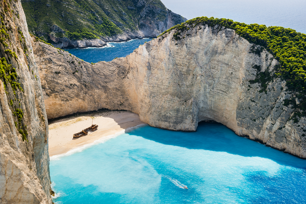 Plaża Navagio w Zatoce Przemytników